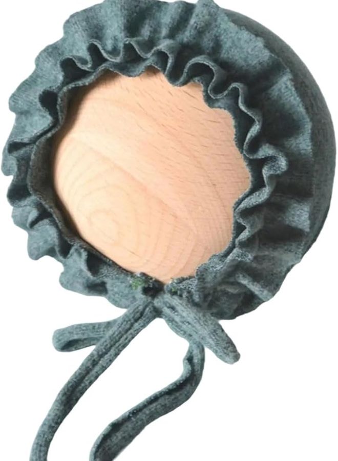 Green Baby Photography Hat Soft Spandex Lace Rope Tied Newborn Photoshoot - Image 1